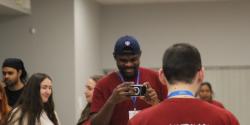 An ESN Iceland volunteer photographing an event